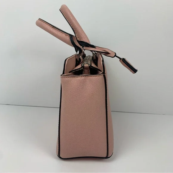 Guess Handbag Y2k Salmon Pink Double Handle Tote Satchel Bag PVC Purse - Picture 7 of 16